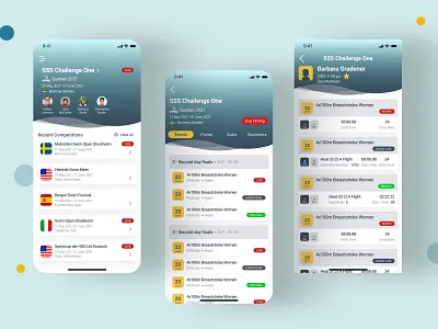 Competition Organizer App UI Design clean ui competition design studio flutter hero banner interaction design marathon minimalist mobile app ui mobile app ui design react native runners running sports tracking trending shot