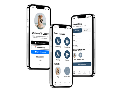 Leash - Dog Walking App app ui ux