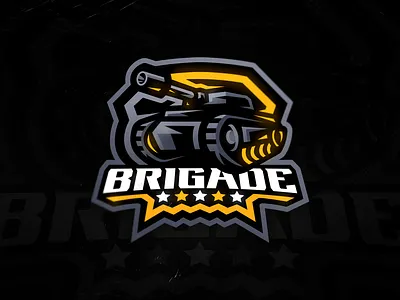Tank mascot logo branding brigade design e sports illustration logo mascot mascot logo tank typography ux vector war