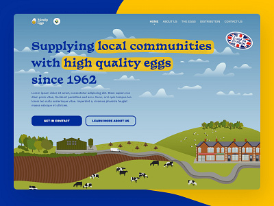 Mendip Eggs Landing Illustration egg eggs farm figma graphic design green hills illustration mendips ui uidesign web webdesign