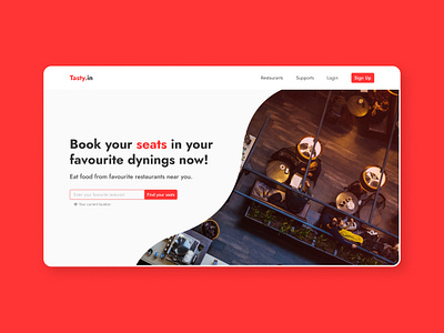 Tasty.in - Web Design adobexd figma interfacedesign restuarant ui uiux userinterface visual design webdesign website webui
