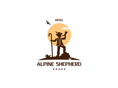 ALPINE SHEPHERD branding design illustration inspiration logo minimalism shepherd silhouette vector
