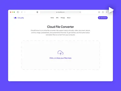 Cloudify - Cloud File Converter Website animation cloud converter file converter file manager interaction interaction design microinteraction microinteractions motion motion graphics platform ui animation ui motion web design website