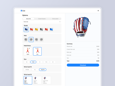 Glov Configurator adobexd design illustration illustrator ios app design ui uidesign uiux ux web design