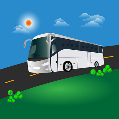 White silver bus vector design bus design illustration print public road vector