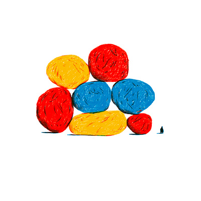 Round Colorful Sculpture Spot Illustration abstract adobe art colorful design drawing fun graphic illustration primary colors procreate rocks scale scaled illustration sculpture spot illustration