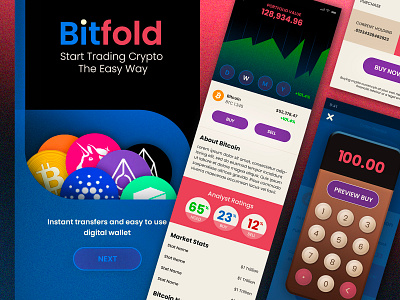 Bitfold, Dribbble Capstone Project app design ui ux