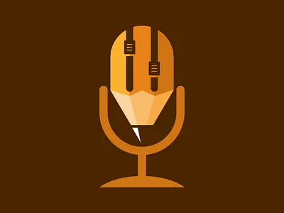 pencil mic design illustration logo music sketch vector