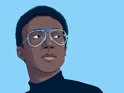 Arthur Ashe 70s arthur ashe champion digital drawing glasses illustration man portrait racial justice racket social justice sports tennis