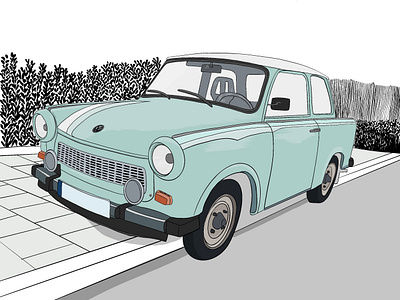 "Trabant" Procreate Illustration art car design digital eloise eloise ponnau eloiseponnau illustration ponnau procreate procreate app procreate art trabant