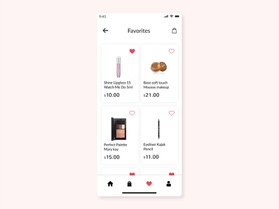 Favorites app daily ui 44 favorites makeup ui