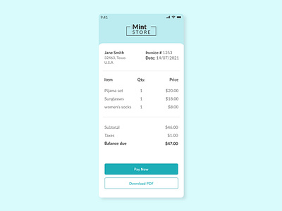 Invoice app dailyui46 invoice ui