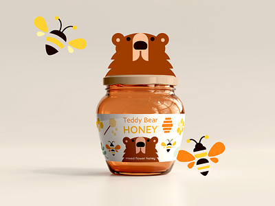 Honey label design branding design illustration logo product design