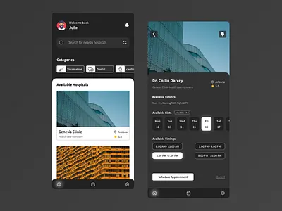Hospital Appointment App app design typography ui ux