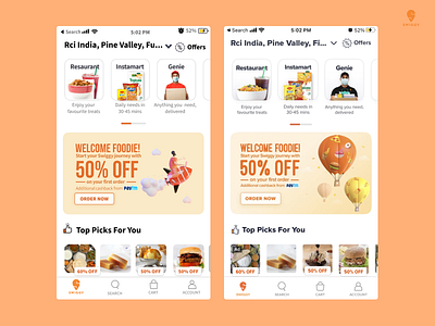 Project Re-Create 1: Swiggy Homescreen interfacedesgin swiggy swiggyui ui uidesign ux uxdesign