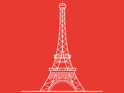 Eiffel tower, Paris architecture buildings classic eiffel emblem europe falt france french graphic design illustration landmark landscape outline paris tourism tower travel vector vintage