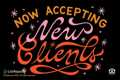 Now Accepting New Clients! fat bottom lettering hand lettering illustration lettering stars type typography