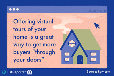 Virtual Home Tour computer screen home home tour house illustration virtual website zillow