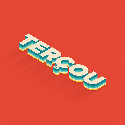 Terçou! 80s classic font graphic design isomatric lettering red typeart typedesgin vector vintage