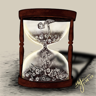 Till Death Do Us Part art art lovers artist support beginners dark art death design digital art digital artwork eternal love freelancers hourglass illustration illustrator print design procreate procreate app procreate artist skulls soulmate