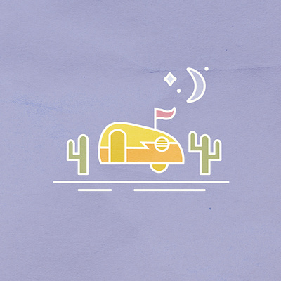 Happy Desert Camper adobe illustrator adventure camp camper camping design flat illustration logo paper photoshop simple texture travel trip vacation vector