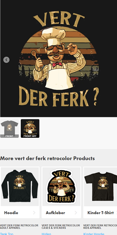 Vert Der Ferk T-Shirt chef chef funny chefs cook cooking eating food kitchen swedish chef t shirt vert der ferk vert der ferk chef vert der ferk meme funny vintage