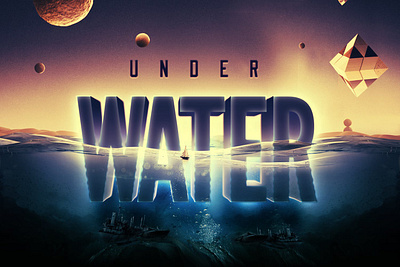 Underwater Text Logo Effect 3d 3d text 80s animation branding design designposter effect graphic design illustration light logo logo text motion graphics text effect text logo text water ui underwater water