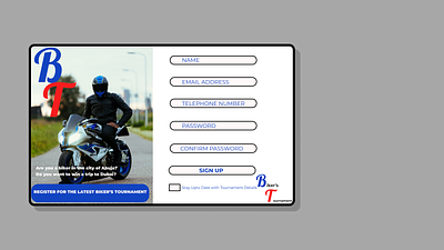 BIKER'S TOURNAMENT design ui ux