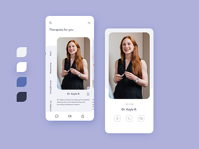 Therapy Appointment App adobe adobexd app freelance ios minimal online counseling platform prototype purple san francisco bay area therapy ui ux wireframe