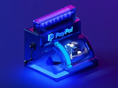 Paypal 3d blender blender3d design illustration isometric lowpoly paypal ui