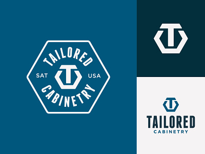 Tailored Cabinetry Logo Family branding cabinetry cabinets design icon identity illustration logo tc typography woodworking