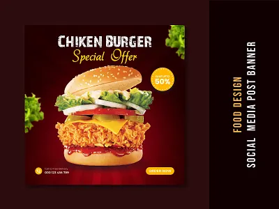 Food Social Banner Post Design ads advertise advertising apartment banner branding corporate banner design food food banner healthy food banner instagram instragram post post banner social square stationery web banner