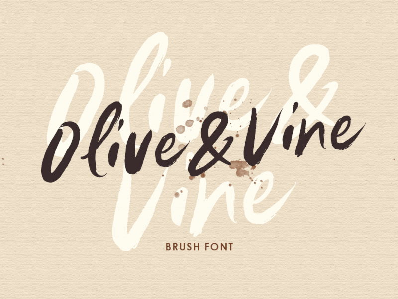 Olive & Vine - Brush Font dirty texture freebies