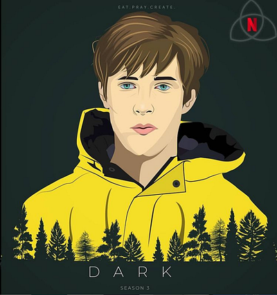 Vector Portrait of Jonas from Dark Series cartoonart characterillustration darkseries illustration netflix vectorportrait