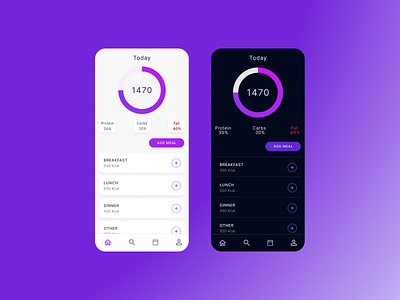 Calorie counter v.2 app design minimal mobile mobile app mobile ui ui