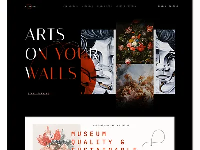 arts on your walls art cart color icon landing minimal painting red ui wallart web website