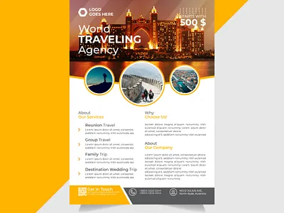 Travel Agency Flyer Design abstract agency branding brochure colorful flyer flyer design graphic design graphics logo minimal tour tourist flyer travel trifold