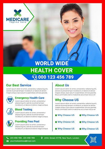 Medical Flyer Design banner banner design branding design flat illustration logo logo design minimal ui