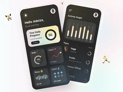Health Tracker App UI app ui design design exercise figma gym healtcare health app health tracker app health tracker app ui medical product design running ui ui ux design ui design uidesign uiux user experience design user interface design ux design