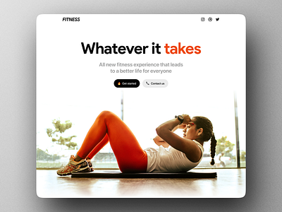 Fitness website Landing page branding fitness fitness app fitness landing fitness ui fitness web design fitness website gym landing page landingpage light theme minimal photography ui design web design web developer workout