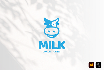 Milk Local Farm bio food brand branding business name cow craft design design graphic farm identity local farm logo logo tamplate media milk natural food professional tamplate work