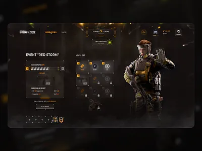 Rainbow Six Siege - concept 3d app casino concept dark interface dark ui design gambling game design game interface game ui interface nft nft game rainbow six siege romanov shooter ui ux web design