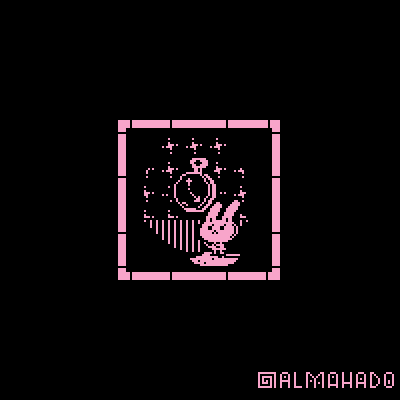 1 Bit Pixel Rabbit with a Clock 1bit design digitalart graphic design illustration logo pixel