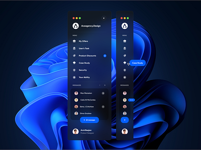 Sidebar Navigation - Glass concept dark dark sidebar desktop glass icon light menu nav nav bar navigation sidebar sidebar navigation ui website