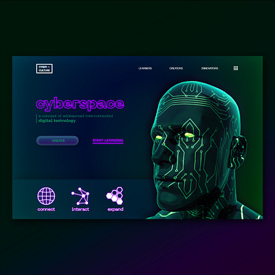 Introduction to CYBERCULTURE [web layout/user interface] adobe xd cyberculture cyberspace graphic design interface layout ui web developing