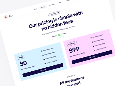 Haze ✦ Pricing Page design landing page price pricing pricing page template typography ui ux webflow template