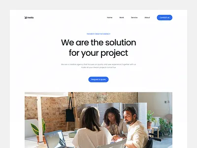 Creative Agency Landing Page agency branding clean company creative agency design digital graphic design hero landing page minimal portfolio section studio team tech agency ui ux website