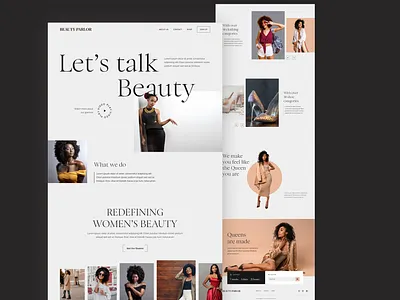 Beauty Parlor beauty commerce fashion landing page minimal model shopping website