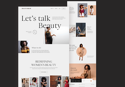 Beauty Parlor beauty commerce fashion landing page minimal model shopping website