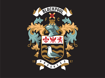 Blackpool FC bird blackpool branding championship coatofarms design emblem england flat football geometricart graphic design illustration logo logoinspiration premier league seagull tangerines vector
